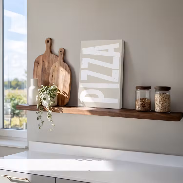 Canvas schilderij - Pizza - Decoratie - Japandi - Wit — 4