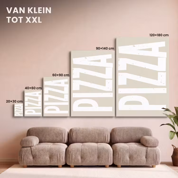 Canvas schilderij - Pizza - Decoratie - Japandi - Wit — 7