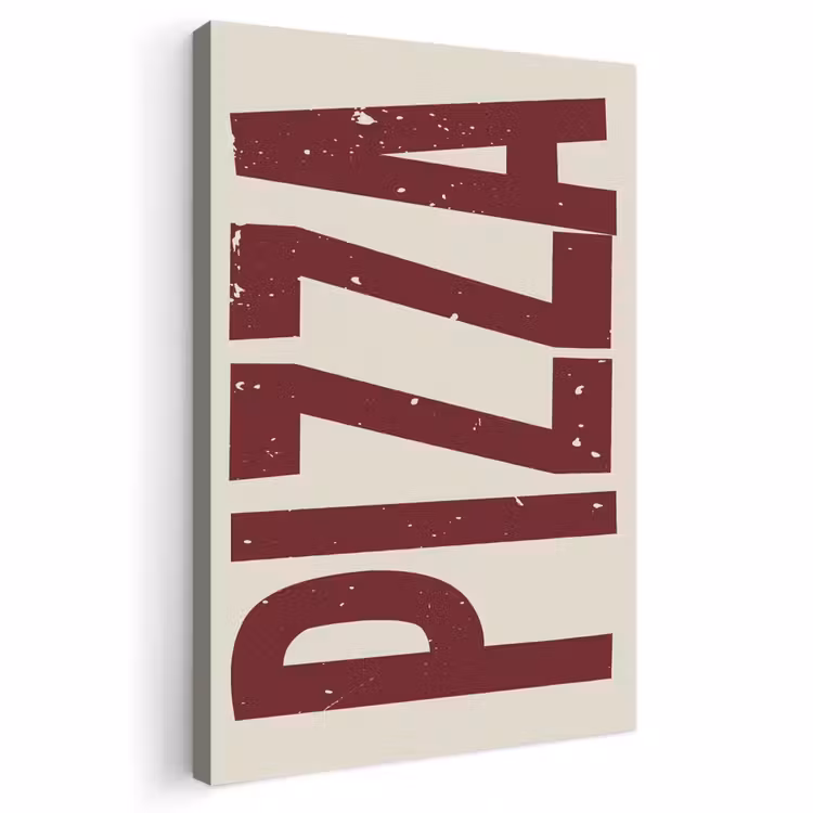 Canvas schilderij - Pizza - Vintage - Decoratie - Japandi — 1