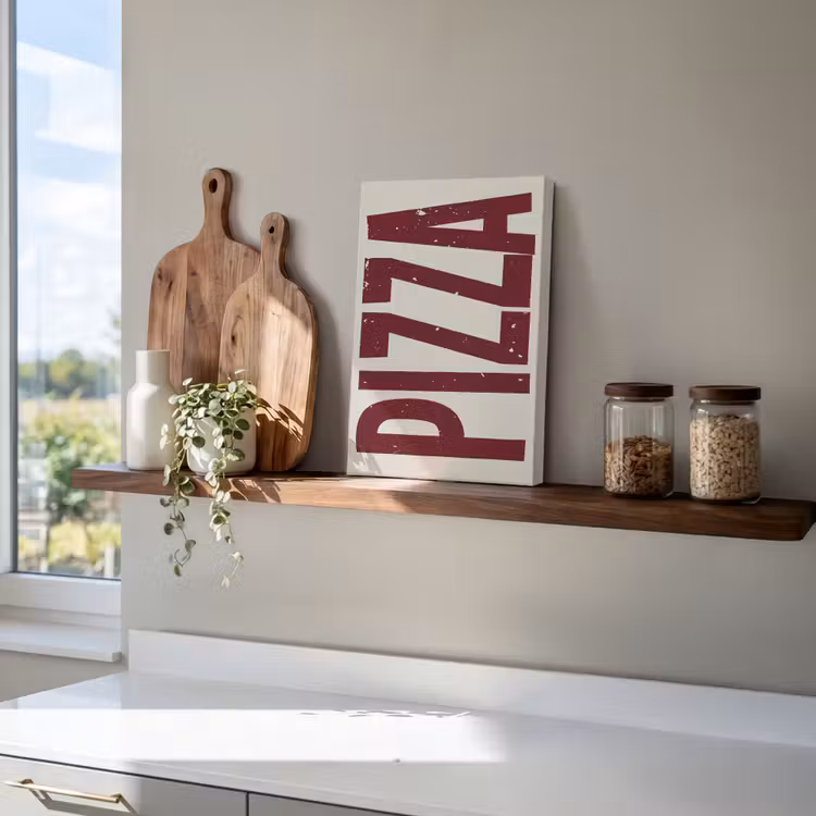 Canvas schilderij - Pizza - Vintage - Decoratie - Japandi — 4