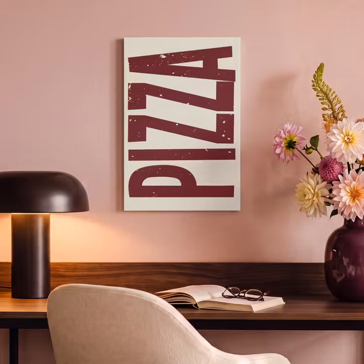 Canvas schilderij - Pizza - Vintage - Decoratie - Japandi — 6