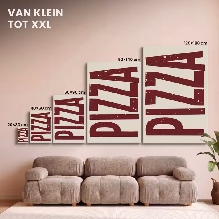 Canvas schilderij - Pizza - Vintage - Decoratie - Japandi — 7