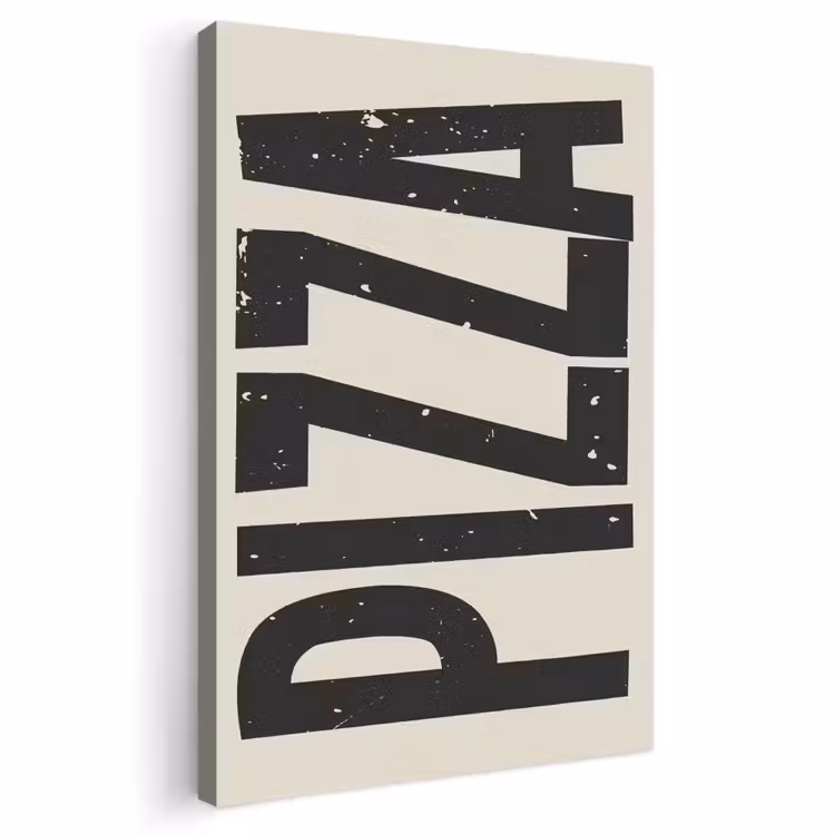 Canvas schilderij - Pizza - Decoratie - Japandi - Vintage — 1
