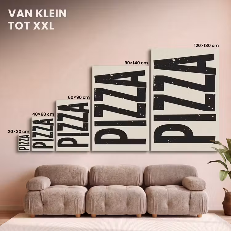 Canvas schilderij - Pizza - Decoratie - Japandi - Vintage — 7