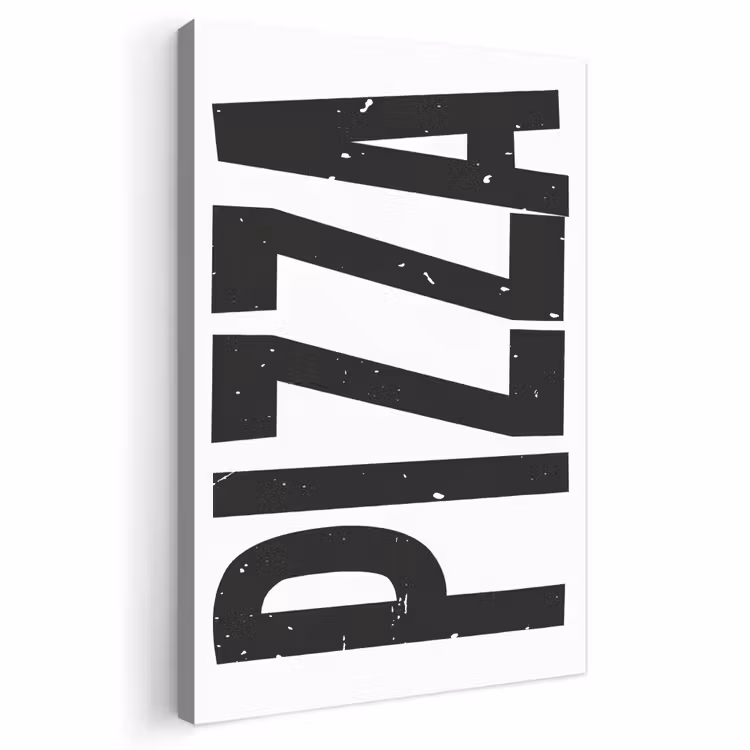 Canvas schilderij - Pizza - Japandi - Decoratie - Vintage — 1