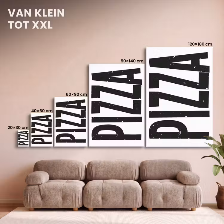 Canvas schilderij - Pizza - Japandi - Decoratie - Vintage — 7