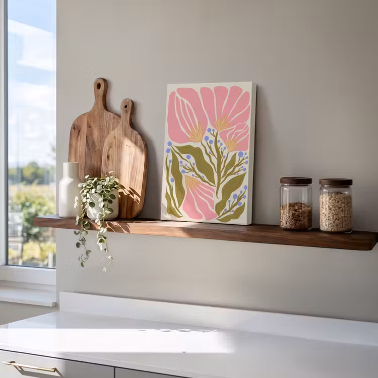 Canvas schilderij - Abstracte Roze Bloemen — 4