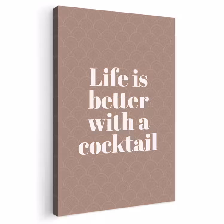 Canvas schilderij - Cocktail - Tekst - Patroon - Wit — 1