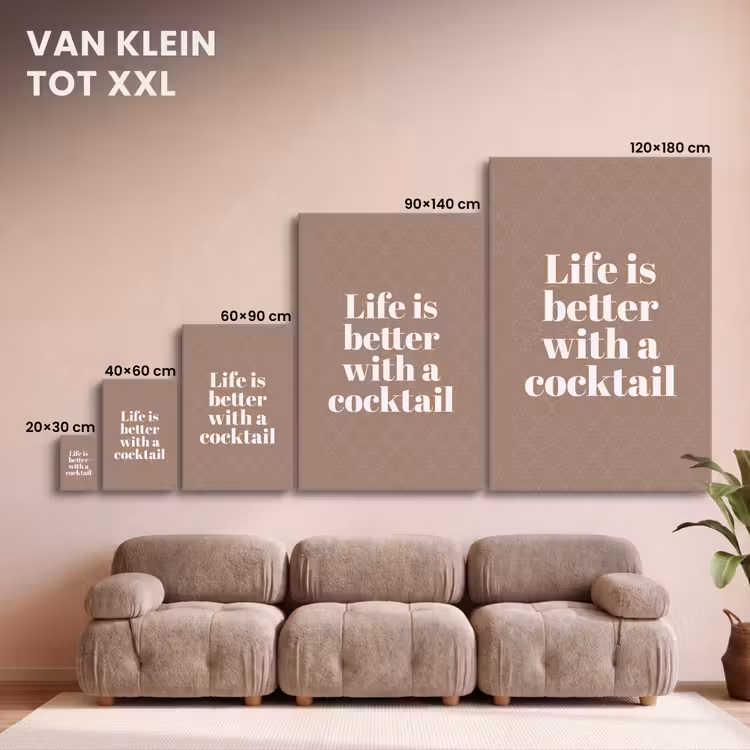 Canvas schilderij - Cocktail - Tekst - Patroon - Wit — 8