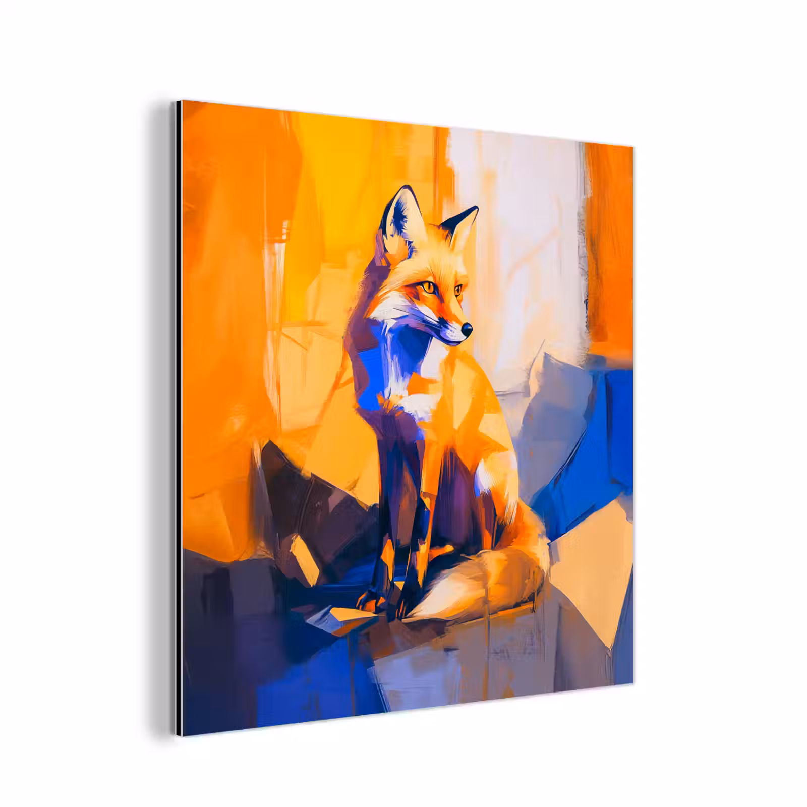 Aluminium schilderij - Vos - Oranje - Vormen - Abstract — 1