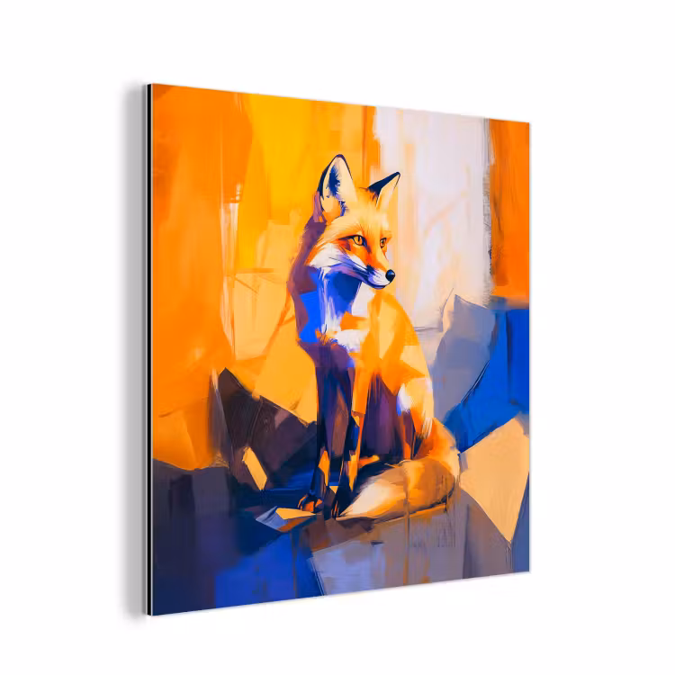 Aluminium schilderij - Vos - Oranje - Vormen - Abstract — 1