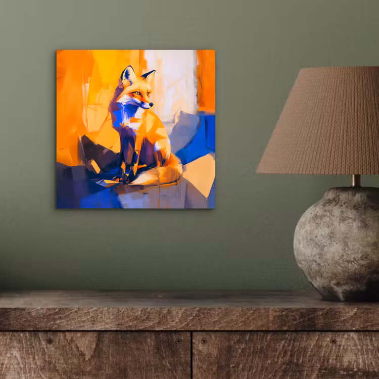 Aluminium schilderij - Vos - Oranje - Vormen - Abstract — 3