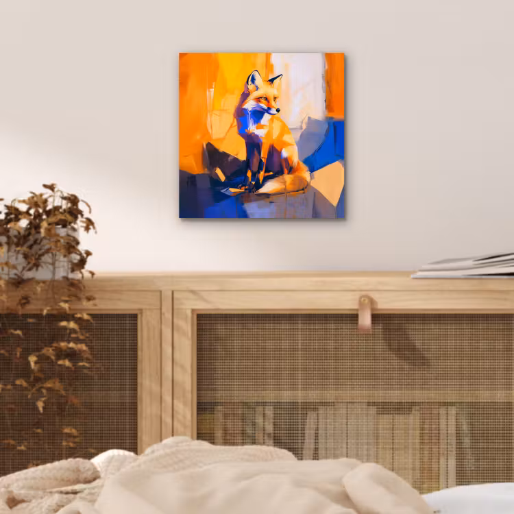 Aluminium schilderij - Vos - Oranje - Vormen - Abstract — 4