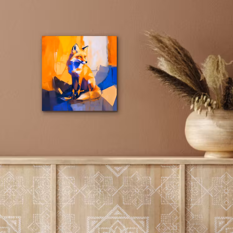 Aluminium schilderij - Vos - Oranje - Vormen - Abstract — 5