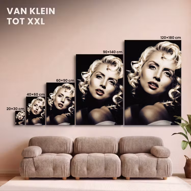 Canvas schilderij - Vrouw - Vintage - Lippenstift - Blond - Krullen — 8