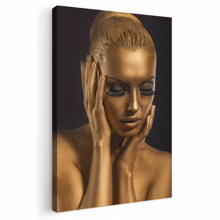 Canvas schilderij - Goud - Vrouw - Black and Gold — 1