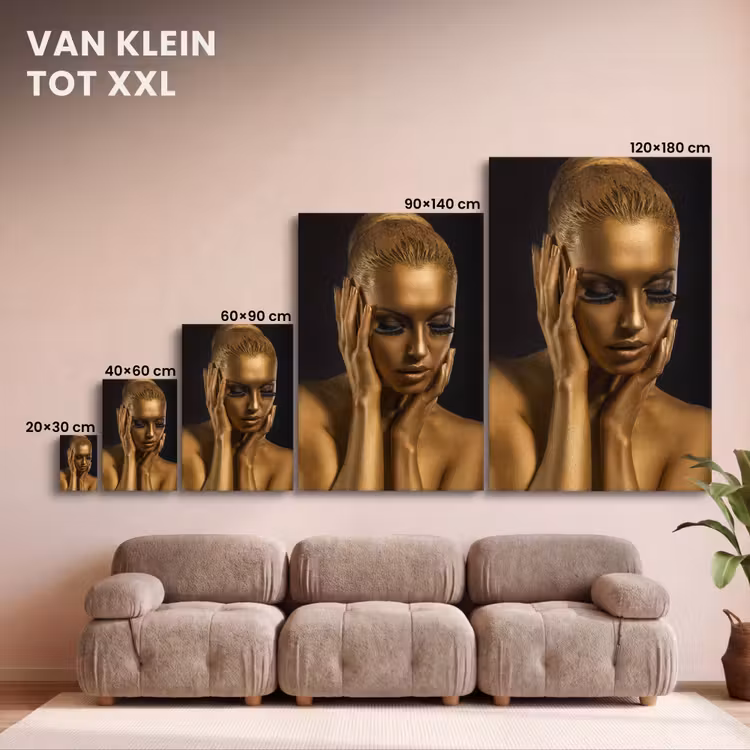 Canvas schilderij - Goud - Vrouw - Black and Gold — 8