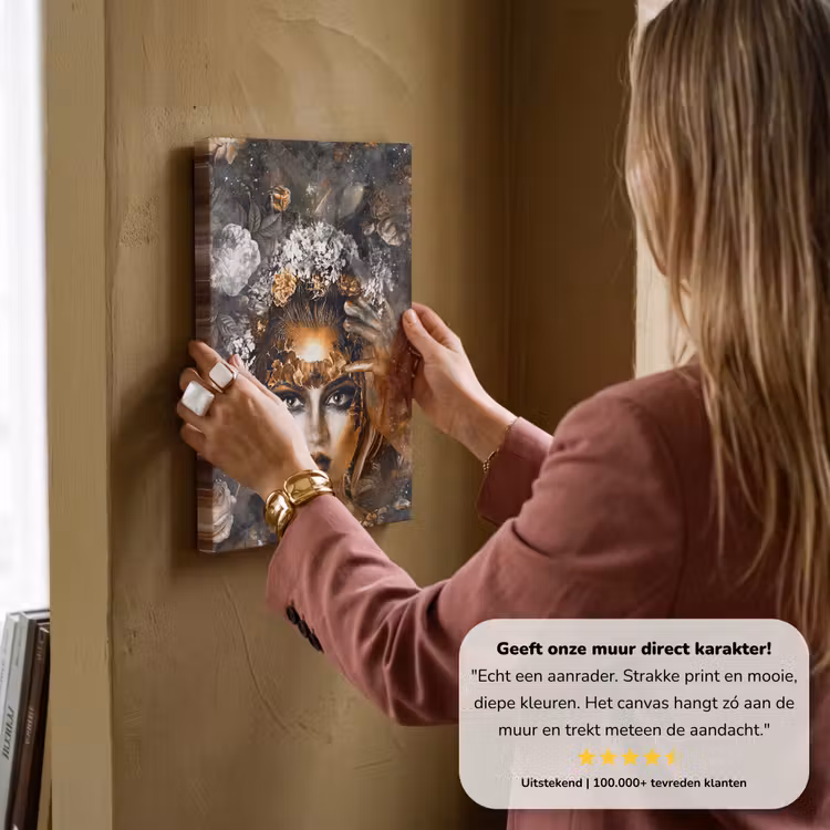 Canvas schilderij - Vrouwen - Bloemen - Goud — 3