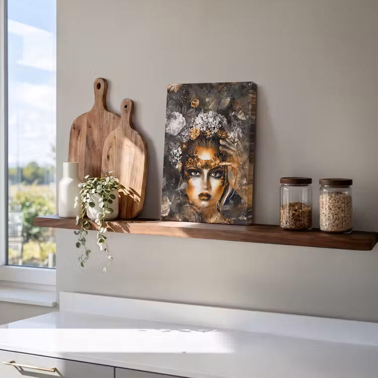 Canvas schilderij - Vrouwen - Bloemen - Goud — 4