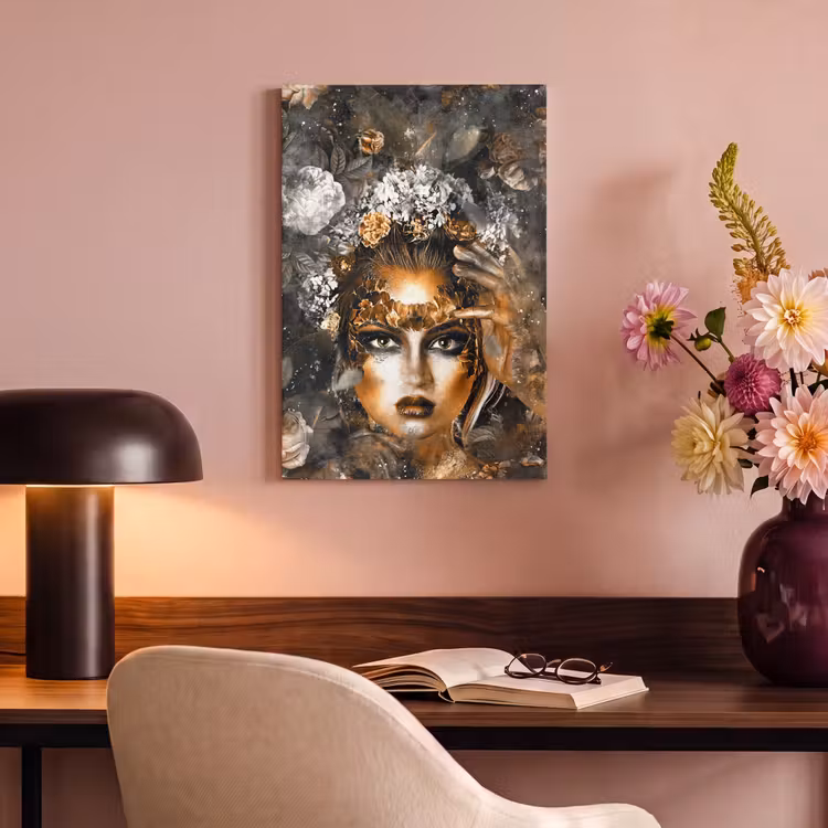 Canvas schilderij - Vrouwen - Bloemen - Goud — 6
