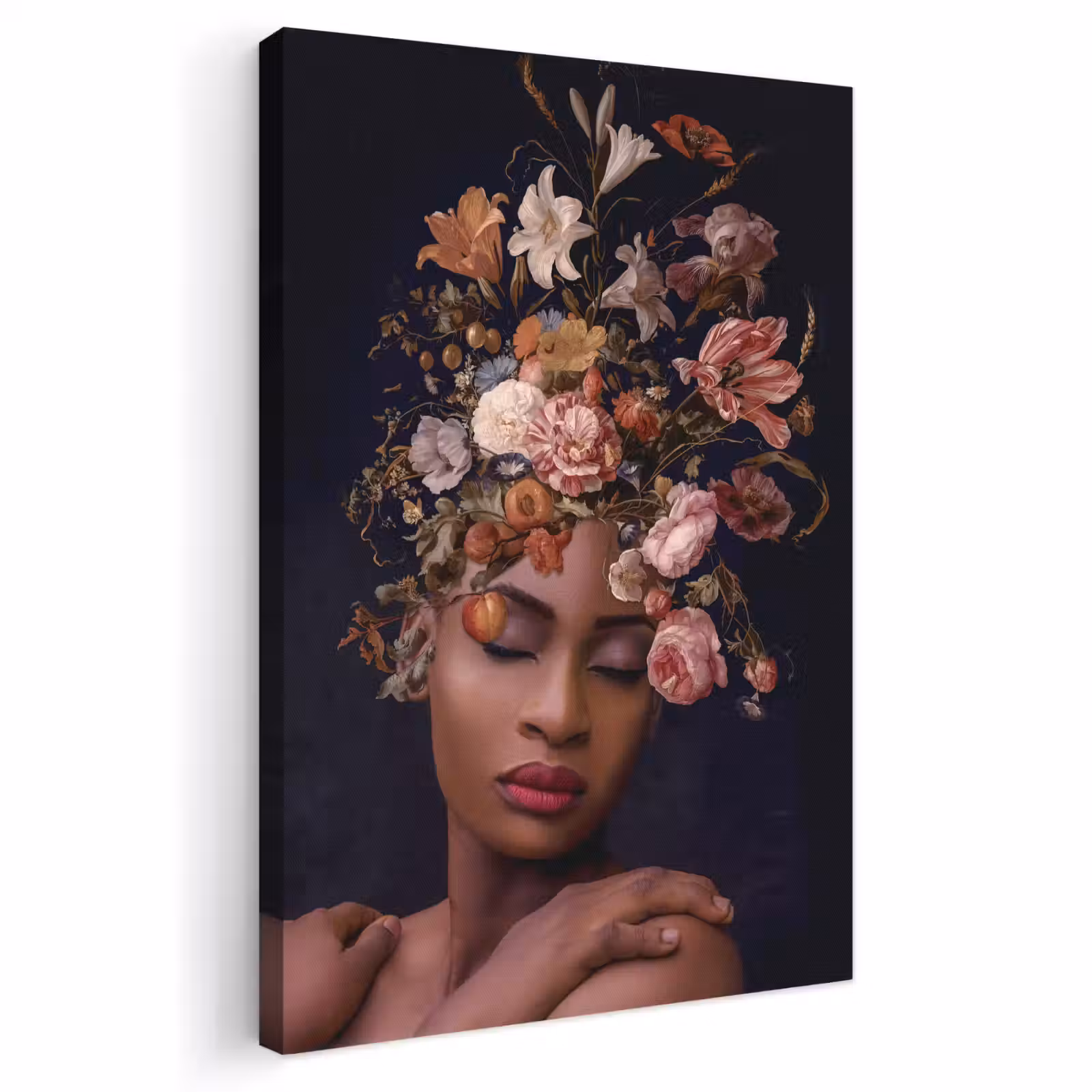 Canvas schilderij - Vrouw - Boeket - Make up — 1