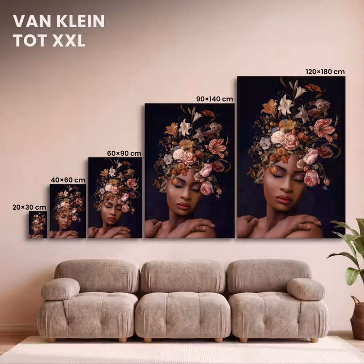 Canvas schilderij - Vrouw - Boeket - Make up — 8