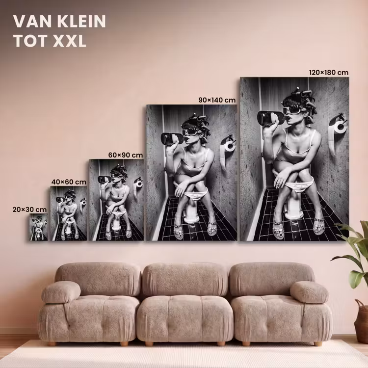 Canvas schilderij - Vrouw - Drank - Krulspelden — 8