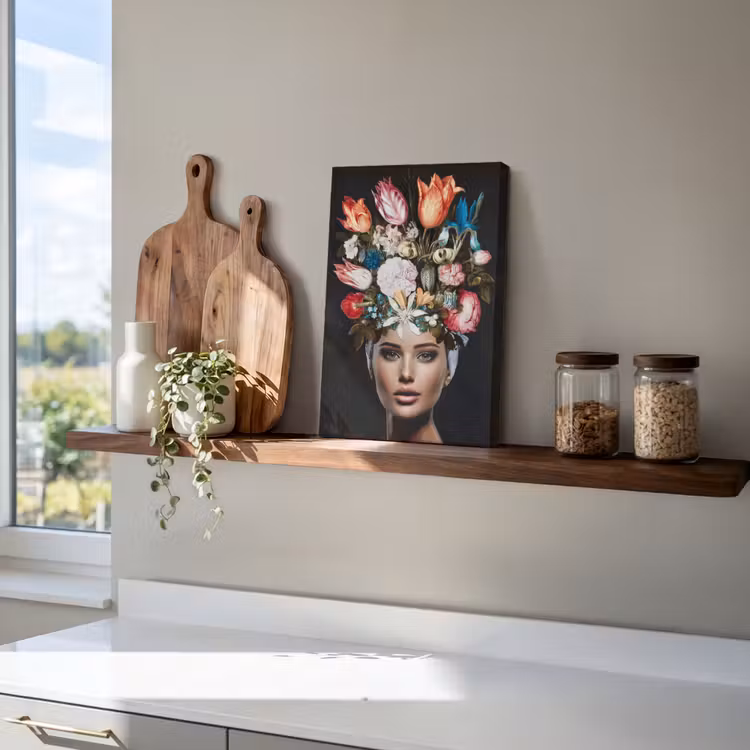 Canvas schilderij - Vrouw - Kleurrijk - Bloemen — 4