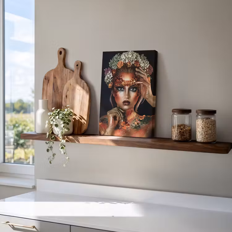 Canvas schilderij - Bloemen - Vrouw - Kroon — 4