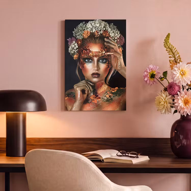 Canvas schilderij - Bloemen - Vrouw - Kroon — 6
