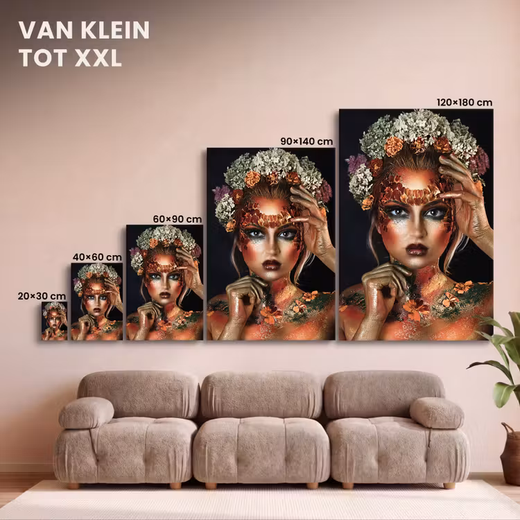 Canvas schilderij - Bloemen - Vrouw - Kroon — 8