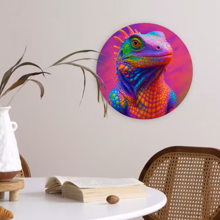 Muurcirkel glas - Kameleon - Dieren - Neon - Kleur — 4