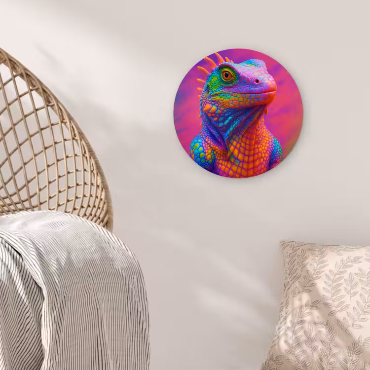 Muurcirkel glas - Kameleon - Dieren - Neon - Kleur — 5