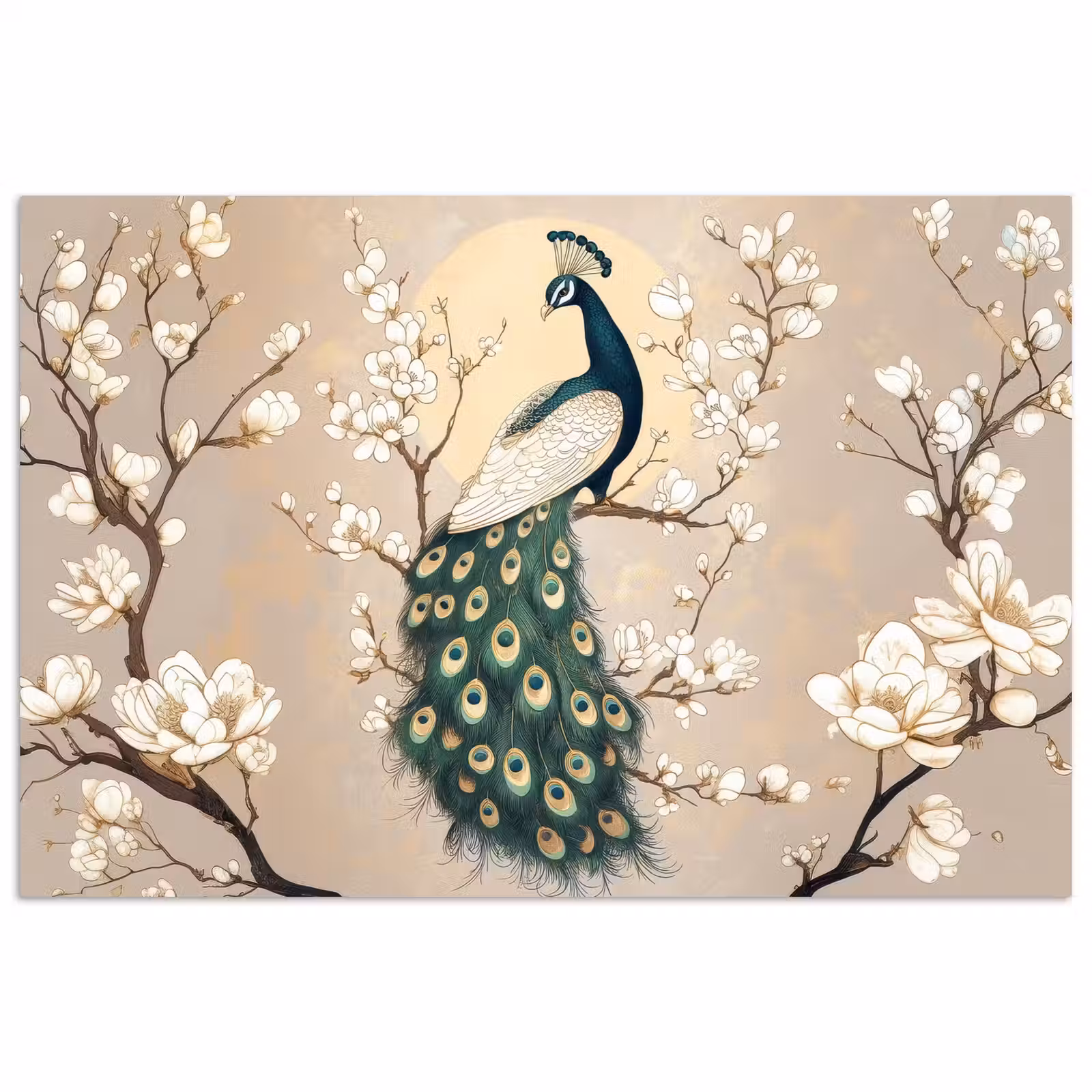 Poster – Pauw - Tak - Bloemen — 1