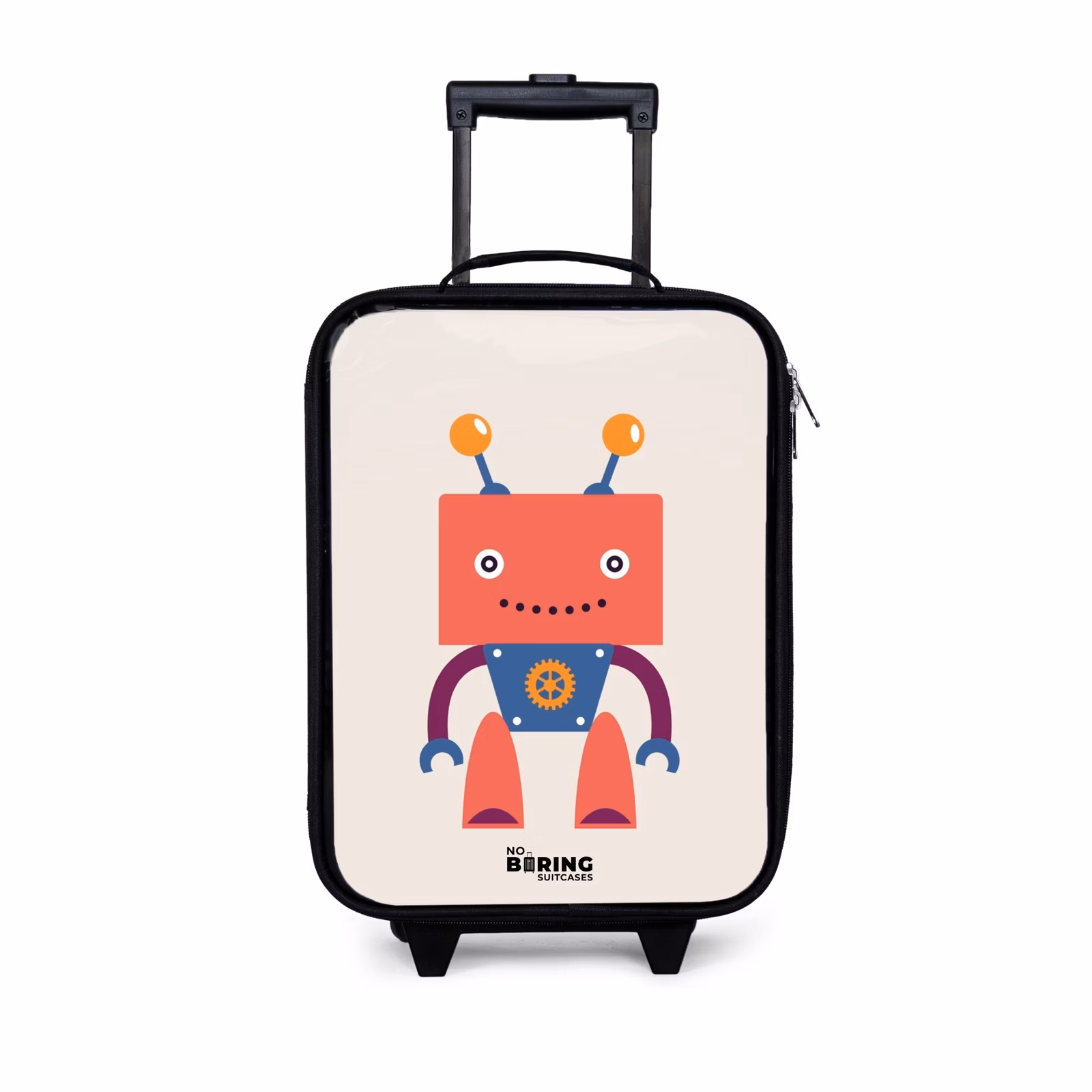 Kinderkoffer - Zwart - Rode robot met vierkant hoofd — 1