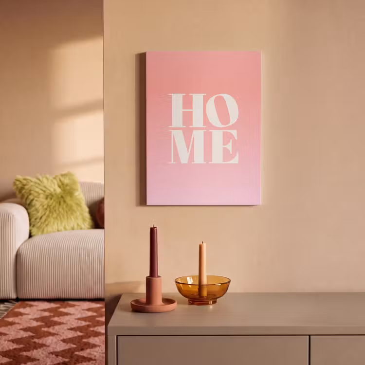 Akoestisch schilderij - Home - Letters - Groot - Roze — 2