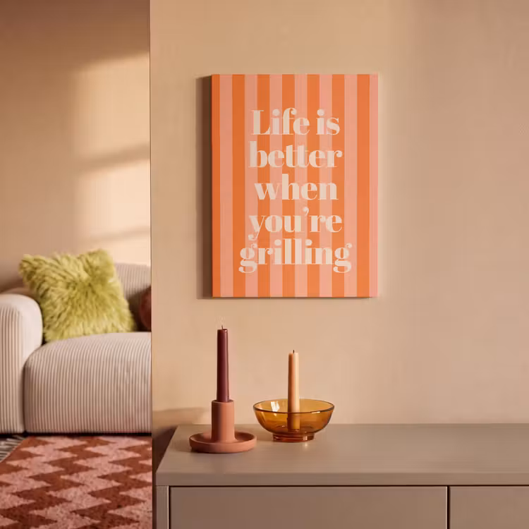 Akoestisch schilderij - Tekst - Gestreept - Oranje - Zomer — 2