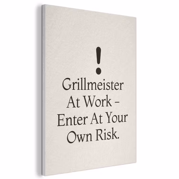Akoestisch schilderij - Grill - Uitroepteken - Zwart - Tekst — 1