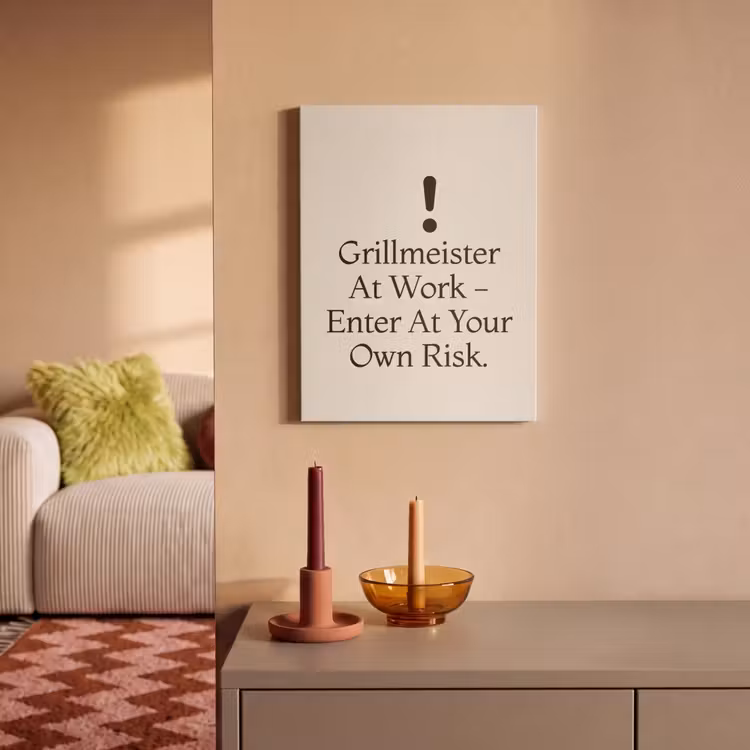 Akoestisch schilderij - Grill - Uitroepteken - Zwart - Tekst — 2