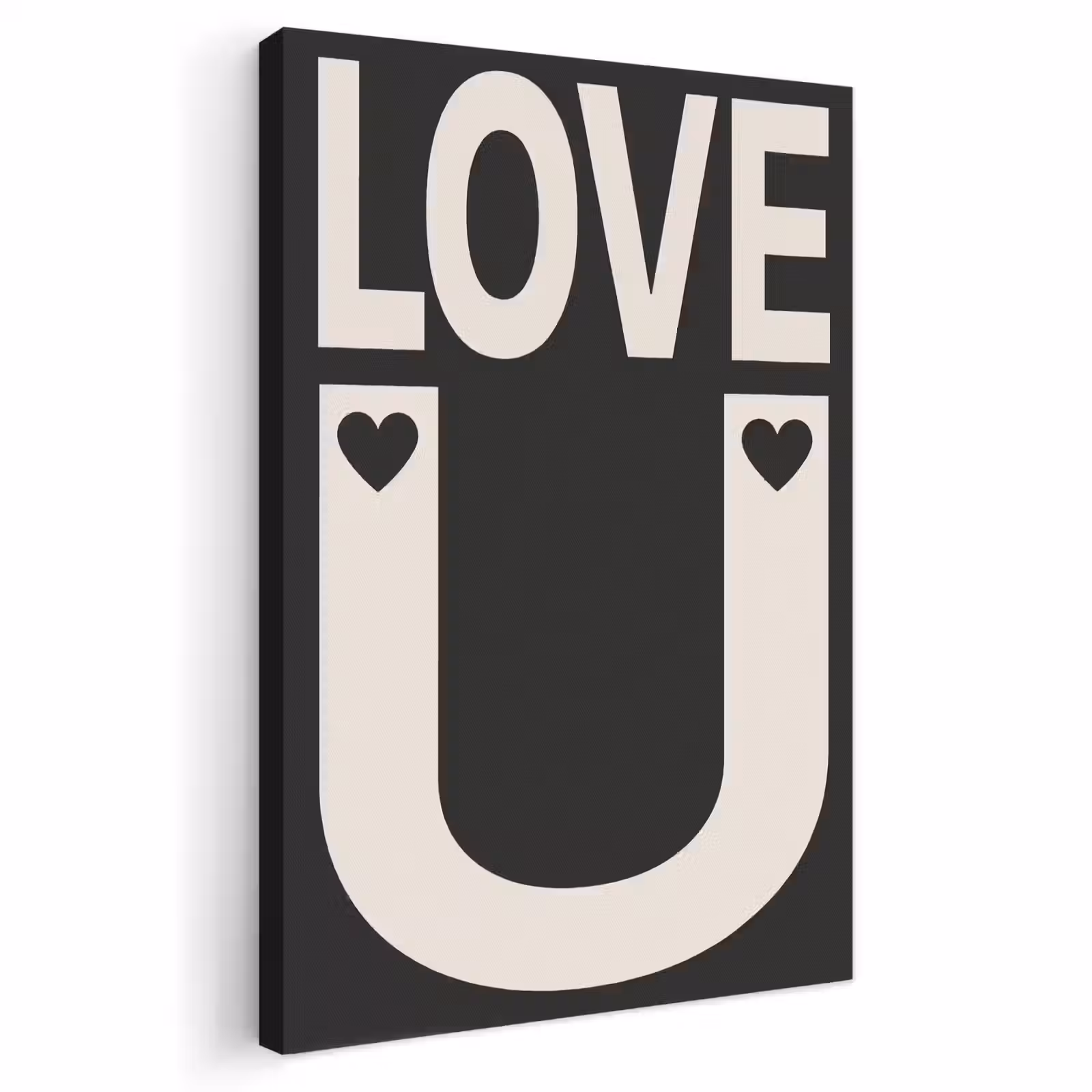 Canvas schilderij - Love - Zwart - Minimalistisch — 1