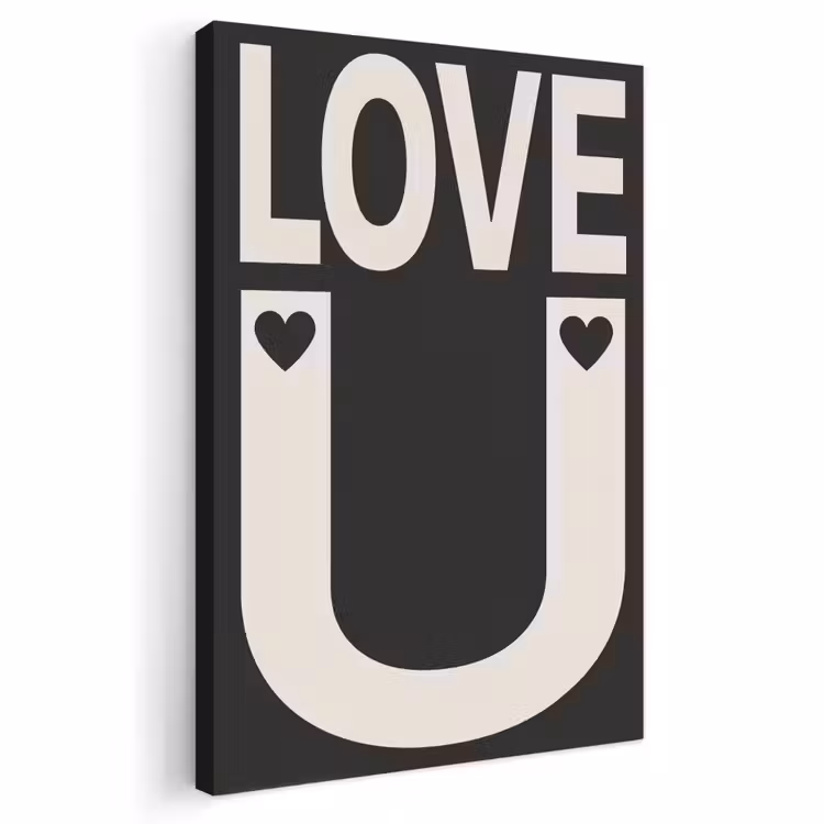 Canvas schilderij - Love - Zwart - Minimalistisch — 1