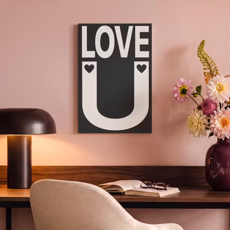 Canvas schilderij - Love - Zwart - Minimalistisch — 6