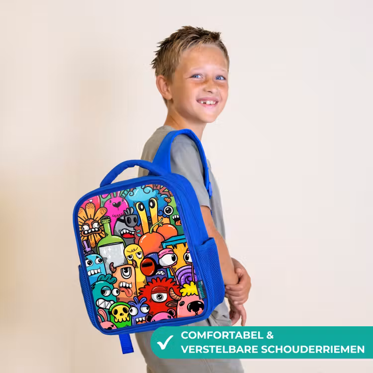 Rugzak kind - blauw - Monster met 1 Oog — 4
