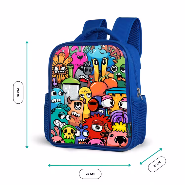 Rugzak kind - blauw - Monster met 1 Oog — 5