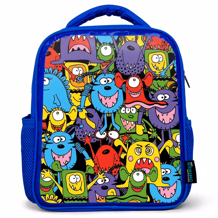 Rugzak kind - blauw - Monsters met Felle Kleuren — 1