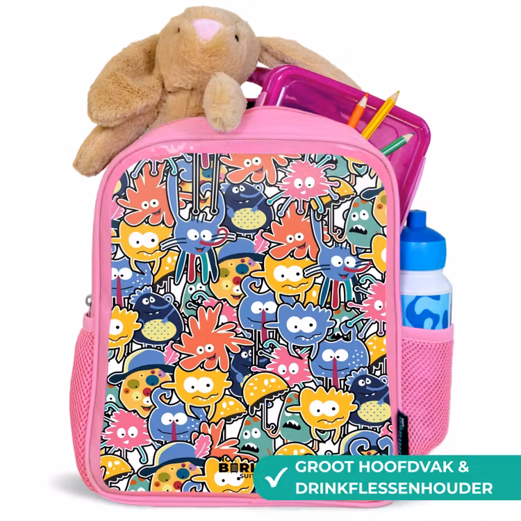 Rugzak kind - roze - Beestjes met Grote Oogjes — 2