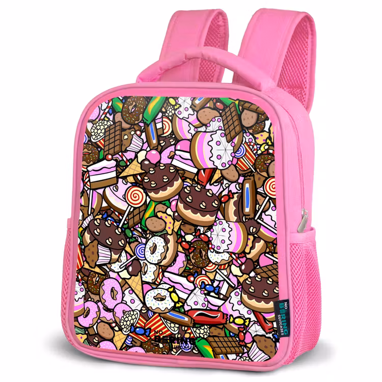 Rugzak kind - roze - Overvol patroon met lekkernijen — 4