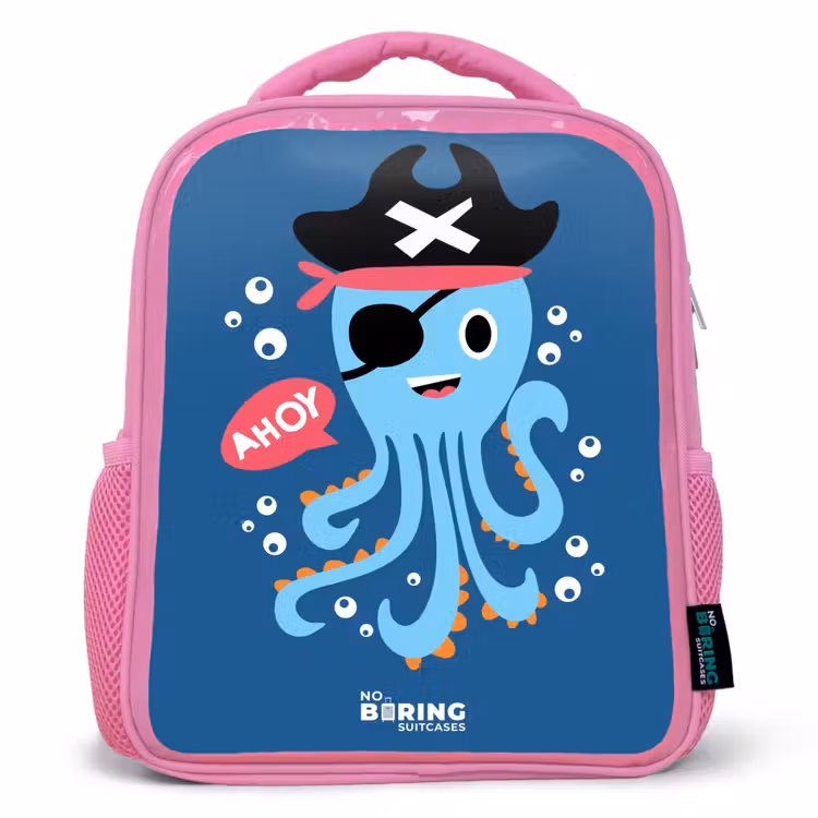 Rugzak kind - roze - Piraten octopus met een hoed — 1