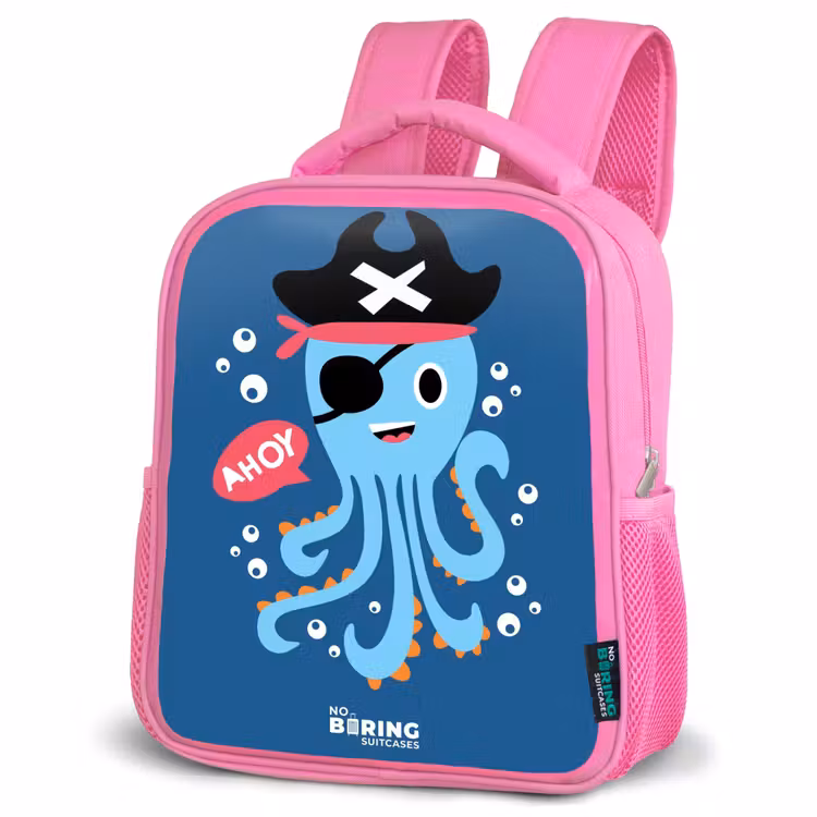 Rugzak kind - roze - Piraten octopus met een hoed — 4