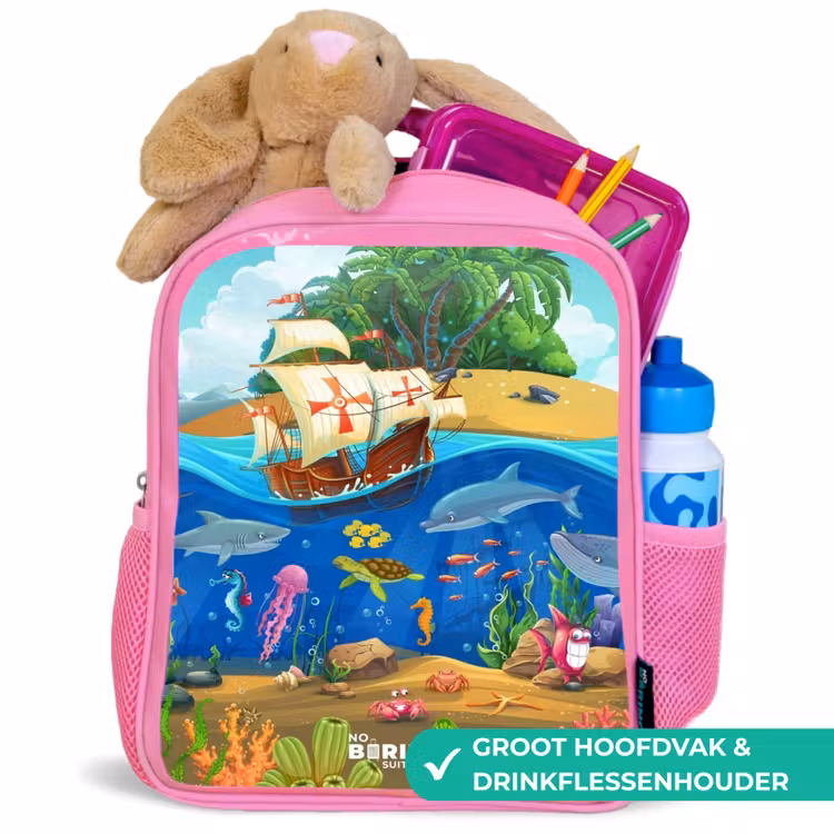 Rugzak kind - roze - Zeilschip op de oceaan — 2